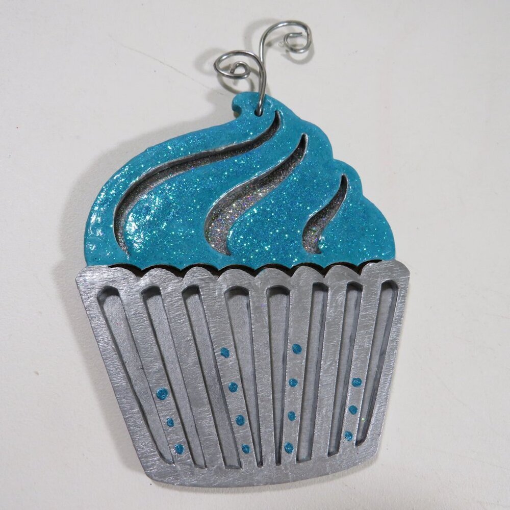 Cupcake Laser Cut Wooden Ornament Hangs
